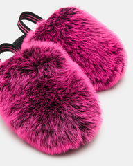 Kids' POOF Fushia Slip-On Faux Fur Girls' Flat | Steve Madden discount