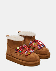 Kids' GLAZER Cognac Girls' Lace-Up Ankle Boot | Steve Madden Sale