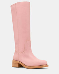 RIGGS Pink Leather Square-Toe Women's Boot | Steve Madden outlet