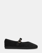 VELMA Black Velvet Mary Jane Gold-Detail Buckle Women's Flat | Steve Madden for Sale