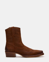 SANDERSON Dark Tan Square-Toe Western Men's Ankle Boot | Steve Madden online