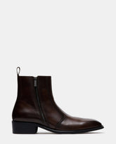 HAYNES Brown Leather Men's Ankle Boot | Steve Madden on Sale