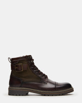 REID Dark Brown Lace-Up Lug Men's Ankle Boot | Steve Madden discount