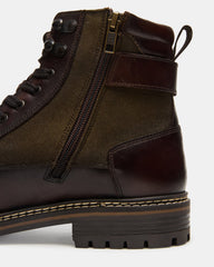 REID Dark Brown Lace-Up Lug Men's Ankle Boot | Steve Madden discount