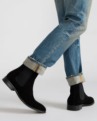 ALDAIR Black Suede Chelsea Men's Ankle Boot | Steve Madden outlet