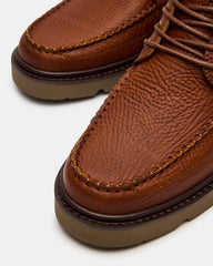 DAEL Brown Leather Lace-Up Men's Ankle Boot | Steve Madden Sale