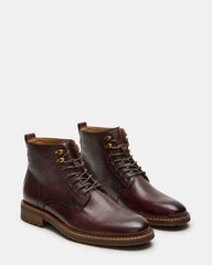 NOBY Brown Leather Men's Lace-Up Ankle Boot | Steve Madden near me