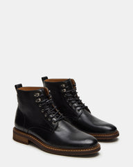 NOBY Black Leather Men's Lace-Up Ankle Boot | Steve Madden outlet