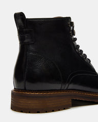 NOBY Black Leather Men's Lace-Up Ankle Boot | Steve Madden outlet