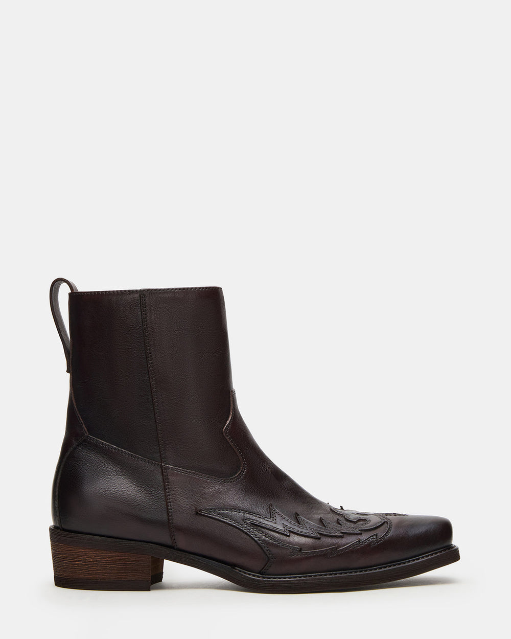 SANTANA Dark Brown Western Men's Ankle Boot | Steve Madden Sale