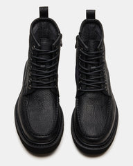 DAEL Black Leather Lace-Up Men's Ankle Boot | Steve Madden outlet