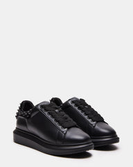 FROSTING Black Velvet Men's Low-Top Lace-Up Sneaker | Steve Madden US