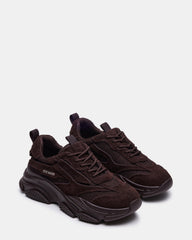 POSSESS Brown Suede Low-Top Lace-Up Men's Sneaker | Steve Madden online