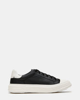 MACRAE Black Leather Men's Low-Top Fashion Sneaker | Steve Madden US