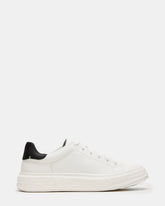 MACRAE White Leather Men's Low-Top Fashion Sneaker | Steve Madden outlet