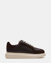 MINOU Brown Leather Low-Top Lace-Up Men's Sneaker | Steve Madden discount