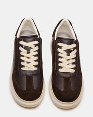 MINOU Brown Leather Low-Top Lace-Up Men's Sneaker | Steve Madden discount