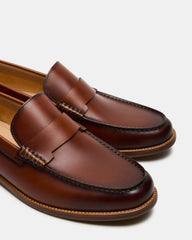 COLVER Cognac Leather Men's Slip-On Loafer | Steve Madden on Sale