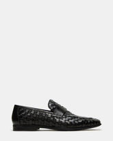 POCO Black Leather Woven Slip-On Men's Dress Loafer | Steve Madden for Sale