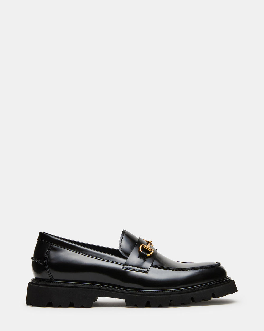 NAXOS Black Leather Slip-On Dress Men's Loafer | Steve Madden on Sale