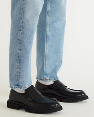 RADKIN Black Leather Slip-On Dress Men's Loafer | Steve Madden outlet