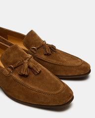 LOGAN Cognac Suede Tassel Slip-On Men's Loafer | Steve Madden US