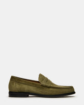 HUCKLE Green Suede Slip-On Men's Loafer | Steve Madden on Sale