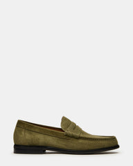 HUCKLE Green Suede Slip-On Men's Loafer | Steve Madden on Sale