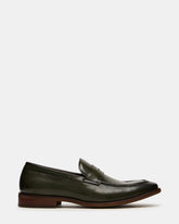 LIGHTNING Dark Green Round-Toe Slip-On Men's Loafer | Steve Madden Sale
