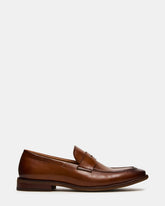 LIGHTNING Tan Leather Round-Toe Slip-On Men's Loafer | Steve Madden for Sale