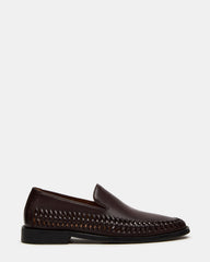 NAPOLI Brown Leather Slip-On Woven Men's Loafer | Steve Madden online