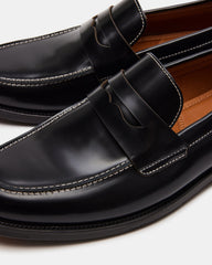NATAN Black Leather Slip-On Dress Loafer | Men's Loafers | Steve Madden for Sale