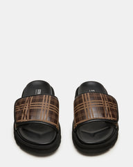 REESE Brown Slide Footbed Rounded-Toe Men's Sandal | Steve Madden near me