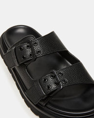 LUXOR Black Slide Footbed Men's Sandal | Steve Madden discount