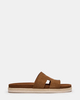 MERRICK Cognac Suede Footbed Slide Men's Sandal | Steve Madden online