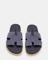 MERRICK Grey Suede Footbed Slide Men's Sandal | Steve Madden US