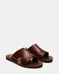 SPLASH Tan Leather Men's Flat Slip-On Sandal | Steve Madden on Sale