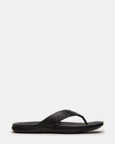 EMMETT Black Leather Men's Thong Sandal | Steve Madden US