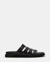 MARVYN Black Leather Men's Fisherman Slip-On Sandal | Steve Madden outlet