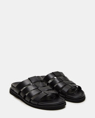 MARVYN Black Leather Men's Fisherman Slip-On Sandal | Steve Madden outlet