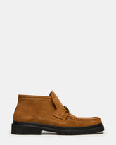 DEPUTY Chestnut Suede Horsebit Moc Toe Men's Casual Ankle Boot | Steve Madden US