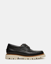 VICTOR Black Leather Slip-On Men's Casual Boat Shoe | Steve Madden on Sale