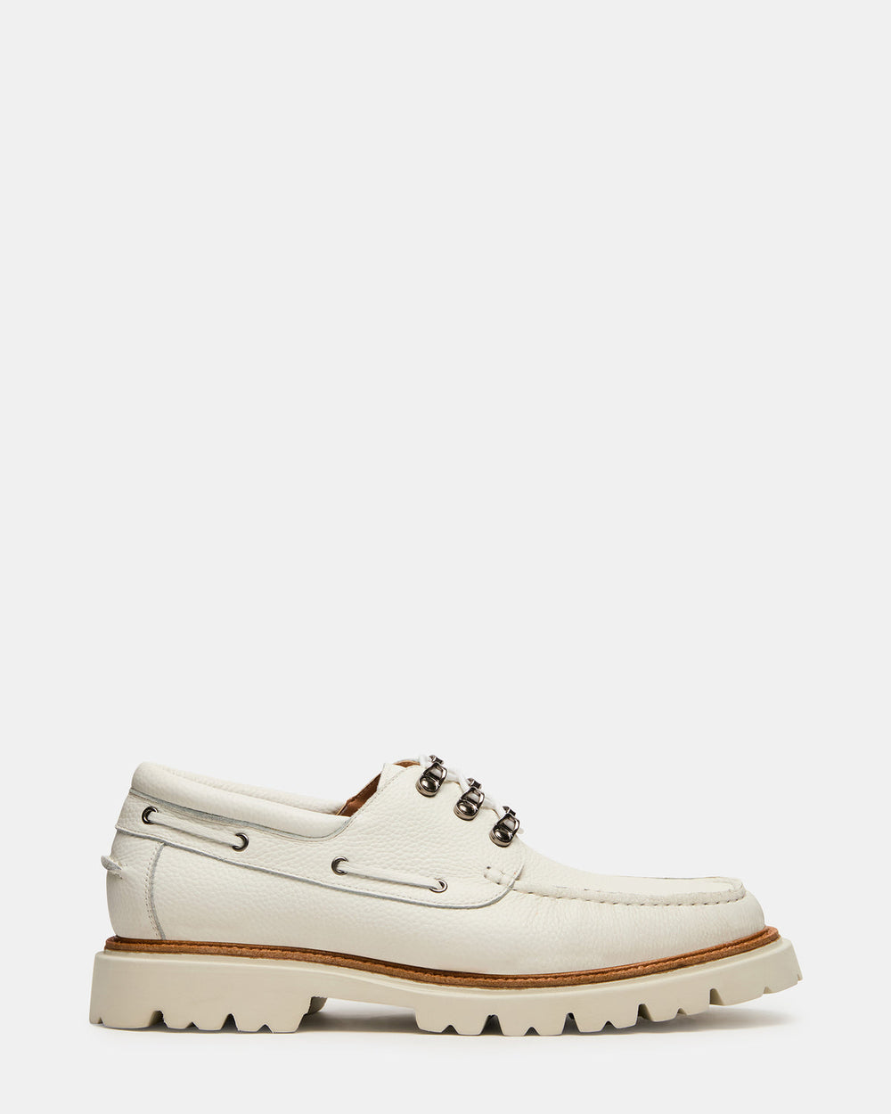VICTOR White Leather Slip-On Men's Casual Boat Shoe | Steve Madden online