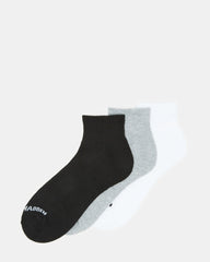 SPORT CUSHION QUARTER SOCKS BLACK/WHITE | Men's Sport Quarter Socks | Steve Madden US