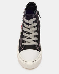 Kids' JOYCEE Black High-Top Lace-Up Girls' Sneaker | Steve Madden Sale