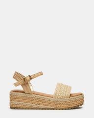 Kids' KIKO Natural Platform Raffia Wedge Girls' Sandal | Steve Madden Sale