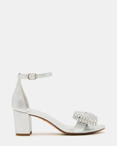 Kids' ABIGAL Silver Rhinestone Embellised Block Heel Girls' Heel | Steve Madden near me