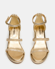 Kids' SIZZLE Gold Girls' Strappy Block Heel | Steve Madden discount