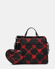 EVELYN Bag Drippy Hearts Black/Red Top Handle Crossbody Bag | Steve Madden for Sale