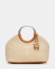 GEENA Straw Bag Light Natural Ring Top-Handle Crossbody Handbag | Steve Madden discount